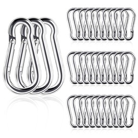 30 Pcs Stainless Steel Carabiner Clip, Heavy Duty Spring Snap Hook, Small Carabiner Clips for Outdoor Camping, Swing Set, Hammock, Hiking Travel, Fishing, 1.57 Inch