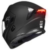 ILM Motorcycle Dual Visor Modular Flip up Full Face Helmet with LED Tail Light and Sun Visor DOT Model 906L(Matte Black,Small)