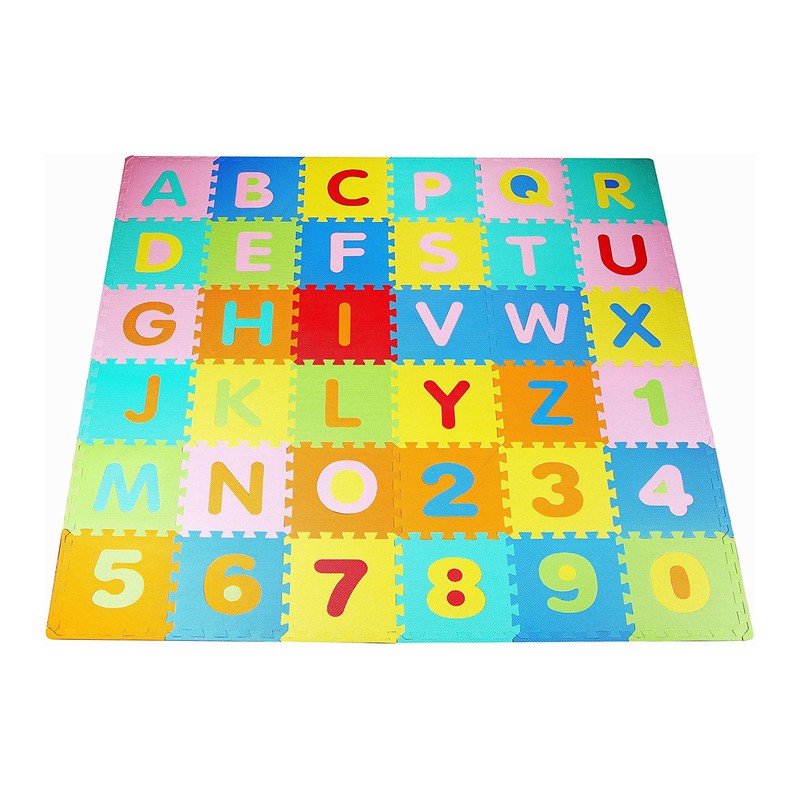 BalanceFrom 36-Pack 12x12 Inches EVA Interlocking Foam Play Tile Mat,