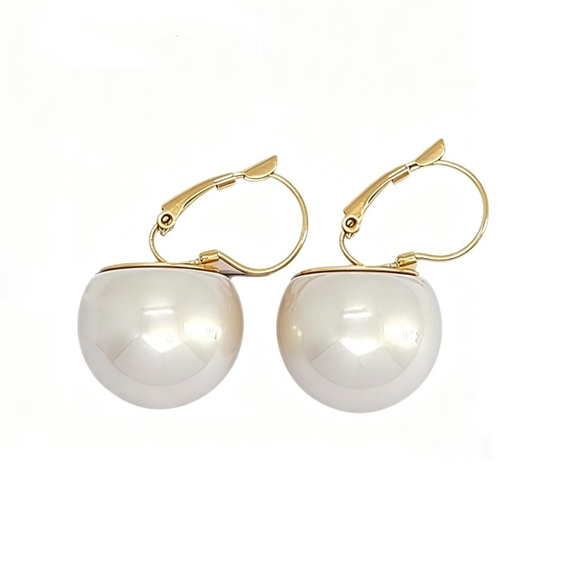 Big Pearl Drop Earrings for Women Oversized White Pearl Dangle