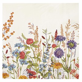 100 servilletas de papel floral, 3 capas de acuarela, servilletas desechables de cóctel, servilletas clásico de flores silvestres, toallas de mano decorativas para baño, boda, baby shower, fiesta de