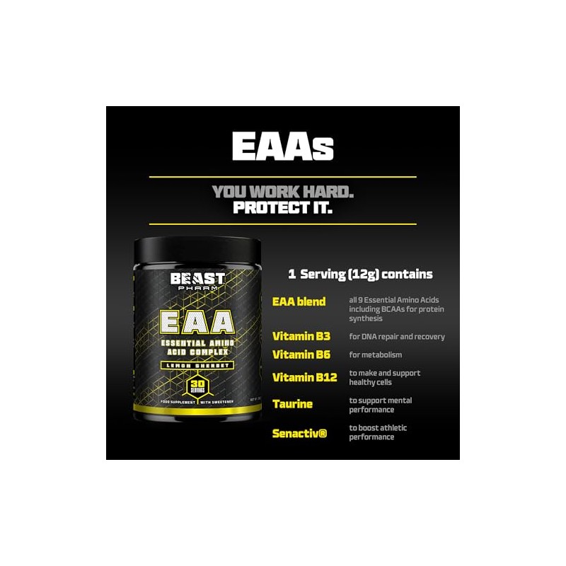 Beast Pharm EAA Essential Amino Acid BCAA Powder 30 Serving