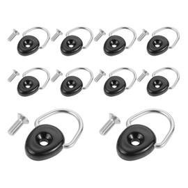 GYWHOOFT 10pcs D-Ring (Round) with Screws for Kayak Boat Canoe 10pcs M6 Screws Nylon Universal Utility Hooks (Black)