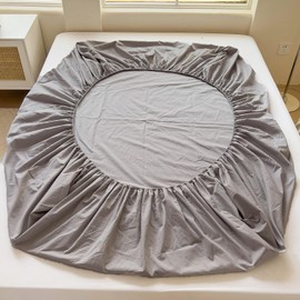 Fitted Sheet Single 100% Cotton Washed Sheet Bed Sheet 200 Piece High Density Fabric Mattress Cover Bed Cover Bed Cover Dust Mite Resistant Soft (Light Gray, Single 100 x 200 x 30 cm)