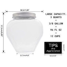 Mczcent Large Coin Bank Jar, 5/8 Gallon Big Clear Plastic Coin Money Tip Change Saving Piggy Jar with Silver Slotted Lid, Large Plastic Coins Piggy Money Change Clear Bank for Adults Teens Kids