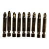 10pc Power PZ2 Screwdriver 50mm Titanium Coated S2 Bit Set