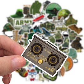 50PCS Military Stickers,Patriotic Army Stickers,Teens Boys and Girls Sticker Pack Vinyl Skateboard Guitar Door Laptop Luggage Car Bike Water Bottle Birthday Party Supplies Stickers