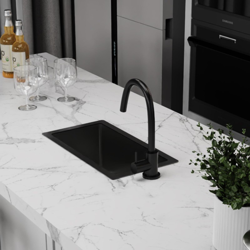 Black Kitchen And Bar Sink,10x18 Inch Stainless Steel Drop In