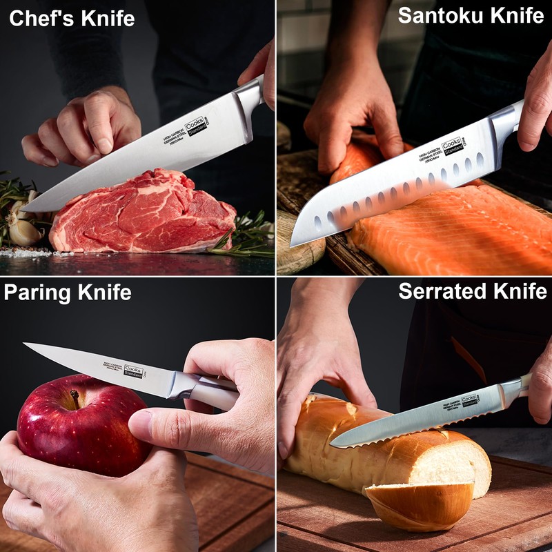 Cooks Standard Kitchen Knife Set with Block 6-Piece, Stainless Steel