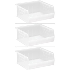 Hudson Exchange 11" x 11" x 5" (3 Pack) Plastic Stackable Storage Bin and Hanging Container, Clear