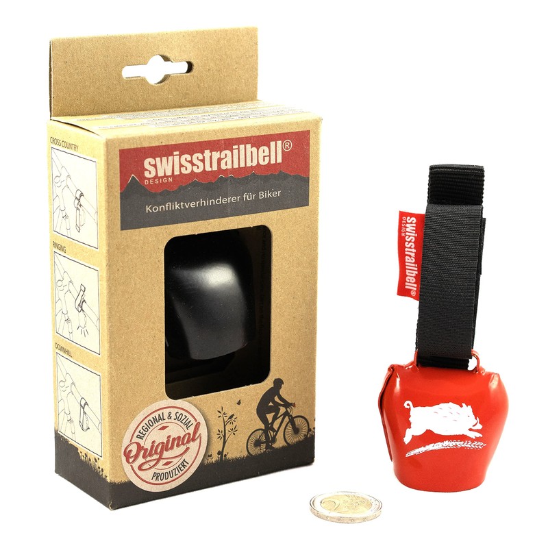swisstrailbell® Mexico Edition Deep Black: OrangeBike, Orange Band, Bicycle Bell,