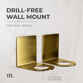 MaisoNovo Adhesive Soap & Shampoo Holder Set of 2 - Gold | Wall Mounted Dispenser Holder