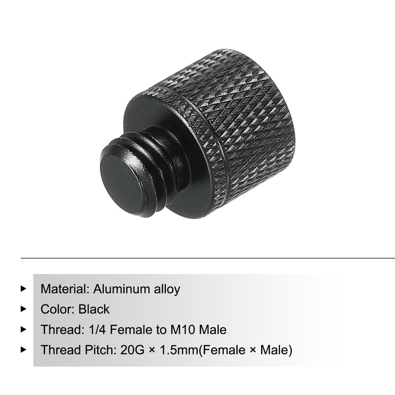 sourcing map Microphone Stand Adapter 1/4 Female to M10 Male