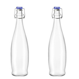 10 Strawberry Street Indro Swing Top Carafe, Large, Blue Lid, Set of 2