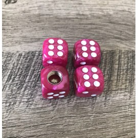 Unbranded 4X Rose Pearl Dice White Dot  Tire Wheel Valve Stem Cap Bicycle Bike Car Truck