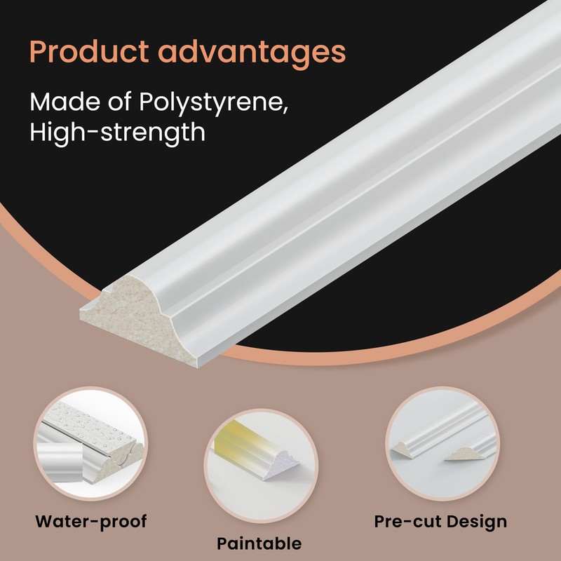 SmartStandard Pre-Cut Wall Molding Kit, 6-Frame Wainscoting Panels for Interior