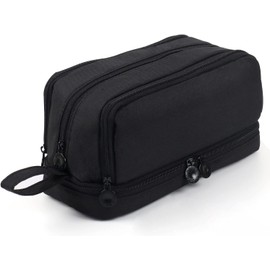 AZULDIMEN Estuche para lápices de gran capacidad con 4 compartimentos, estuche para lápices con múltiples ranuras, organizador de papelería para el trabajo de oficina escolar (Negro)