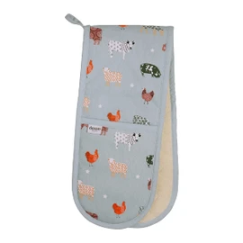 Dexam Farmyard Double Oven Gloves, Blue