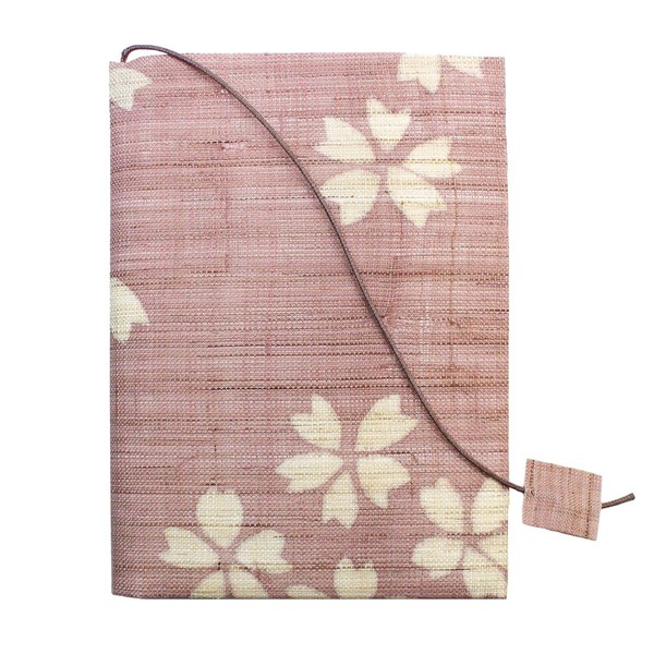 Hemp Book Cover, Cherry Blossom Pattern, For Paperback, Traditional Patterns, Hand Dyed, Hand-Woven Fabrics, Ojiya City, Niigata Prefecture