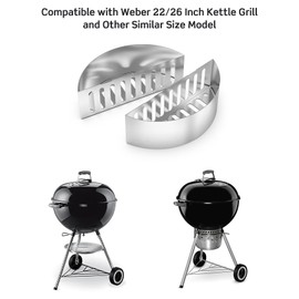 Charkettle Set of 2 Stainless Steel Charcoal Basket Holders, Compatible with Weber/Napoleon 22” and 26” Kettle Grills and Other Similar Size Models