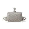 TAG Bunny Rabbit White Basketweave Easter Butter Dish With Cover