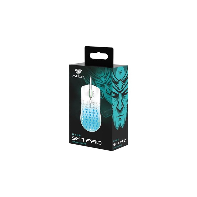 AULA Mouse Gamer S11 Pro, 3600 dpi, RGB, Cableado (Verde)
