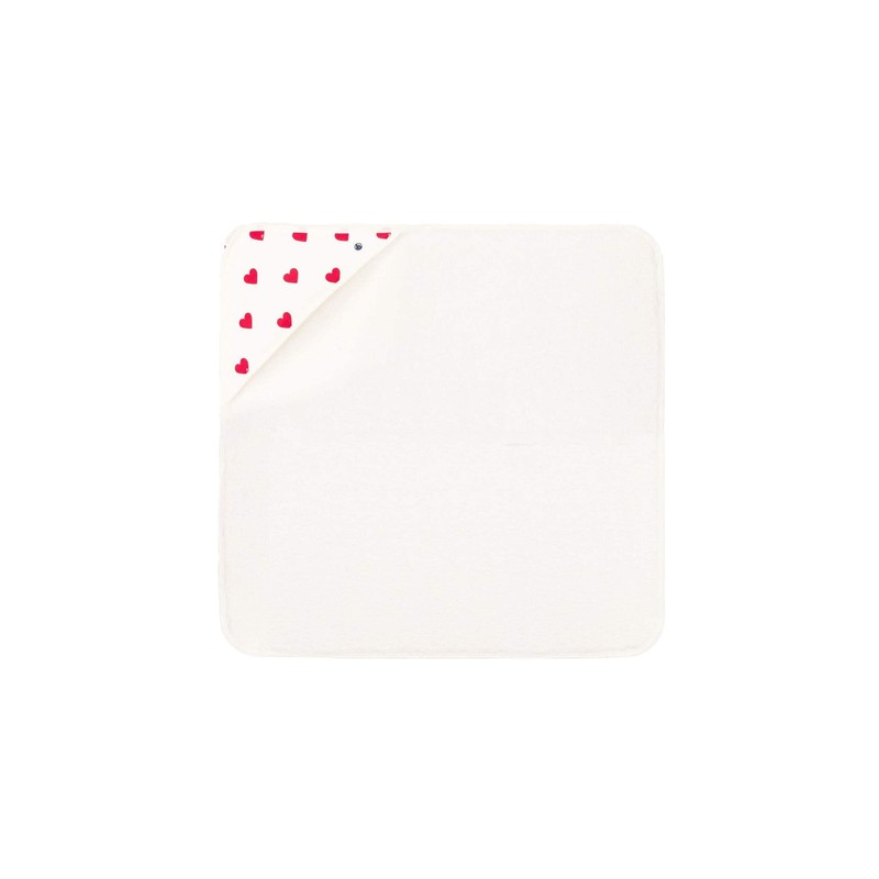 Petit Bateau Baby A0BNM Carre Bain, White/Red, One Size