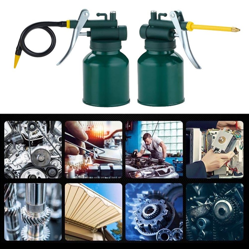 2 Sets Green Metal Oil Can with 3 Spouts-9 in.