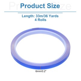 sourcing map 4 Rolls Heat Tape 6mm x 33m High Temperature Heat Resistant Transfer Tape for Sublimation Press Vinyl Electronics 3D Printers DIY Crafts, Blue