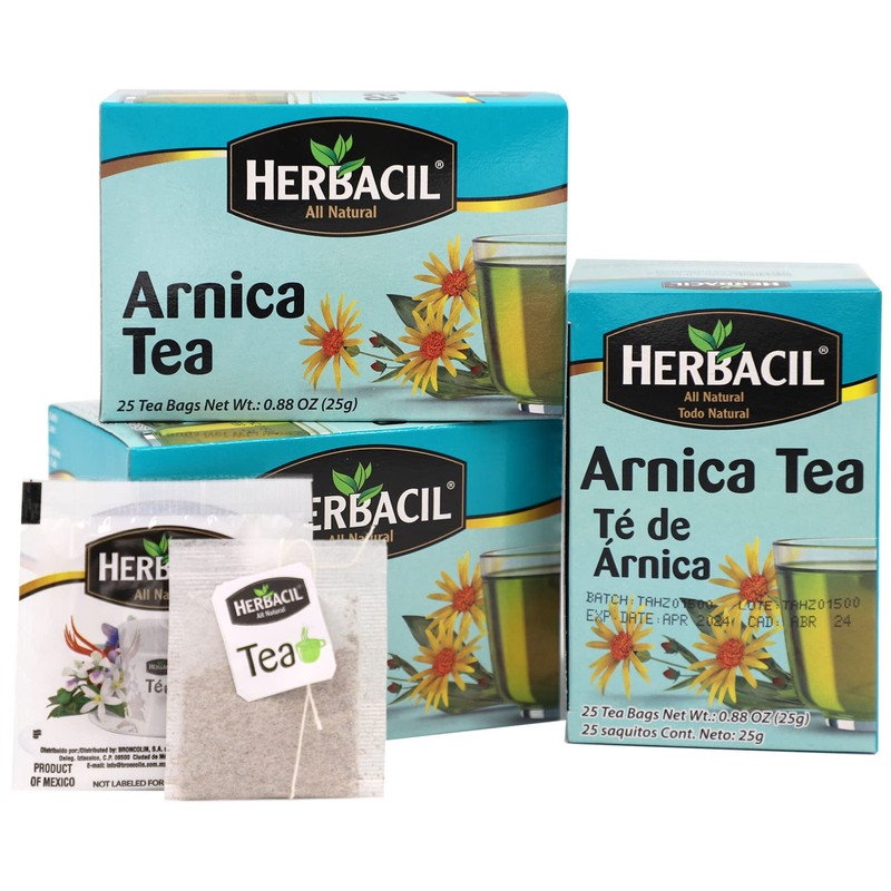 Herbacil Arnica Herbal Tea – Caffeine-Free Natural Remedy, 25 Tea