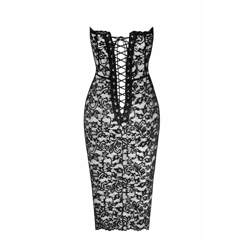 Catalyst F301 Dentelle Robe Corset - 3XL - Black