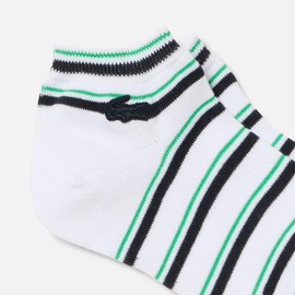 Lacoste Women's Multi Border Ankle Socks, white, 24.0 cm