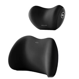 TUISKU Car Lower Back Cushion Headrest Set for Lower Back Pain Lumbar Support Memory Foam Seat Cushion Long Driving (Black)