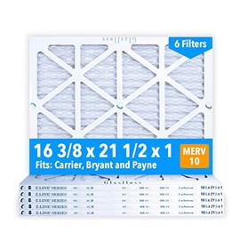 Glasfloss 16-3/8 x 21-1/2 x 1 Air Filters (Case of 6), MERV 10, Pleated, Made in USA