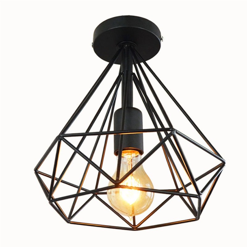 stoex Ceiling Light Industrial Retro 25cm in Shape Diamond Pendant