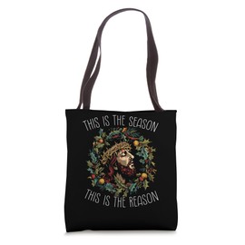 Merry Christmas Jesus Christ Ugly Xmas Holiday Santa Claus Tote Bag