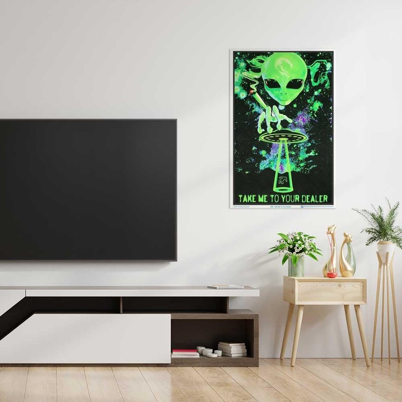 Take Me To Your Dealer - Flocked - Blacklight Poster