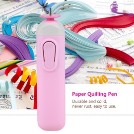 Electric Quilling Pen, Electric Quilling Slotted Tool Automated Paper Volume Curling Pen(Pink)