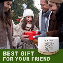 Christian Religious Plant Pot with Scripture Design Decorative Ceramic Succulent Pot Ideal for Home Garden Gifts for Christians and Faith Based Decor (Plant Not Included) (You are Beautiful)