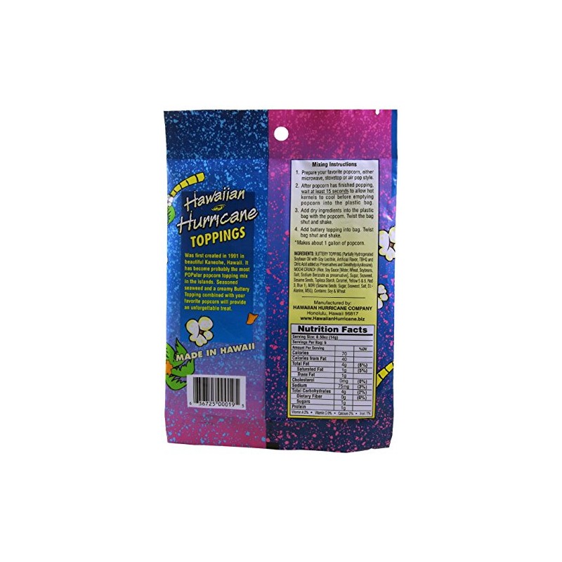 Hawaiian Hurricane Mochi Crunch Nori Popcorn Topping, 2.5 Ounce