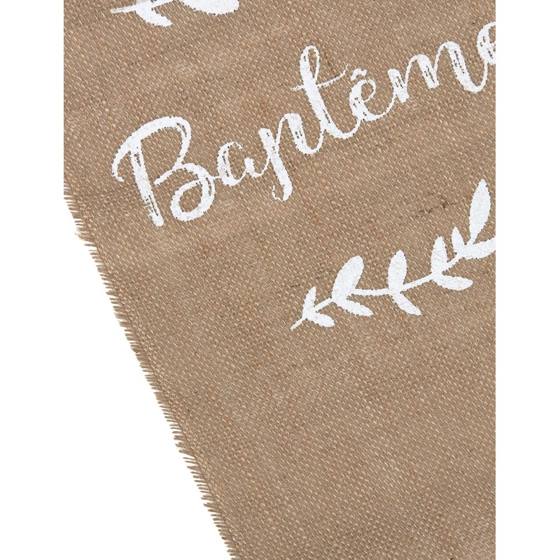Generique - Jute Flocked Christening Table Runner 28cm x 5m