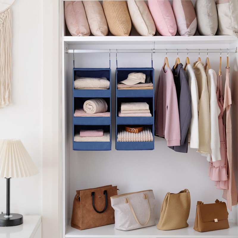 GRANNY SAYS 3-Shelf Closet Organizers and Storage, Foldable Hanging Closet