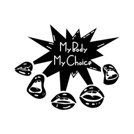 BESTDECOR4YOU Shouting Lips with My Body My Choice Feminist Slogan Sticker for Windows, Cars, Trucks - Motivational My Body My Choice Women's Protest Vinyl Stickers for Car Glass