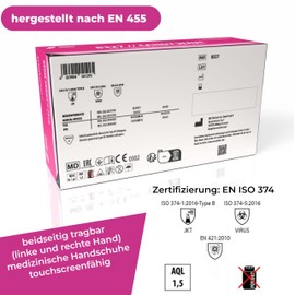 Nitras Medical 8327 Candy Wave Nitrile Disposable Gloves Magenta Pack of 100, l