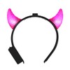 FlashingBlinkyLights Light Up Prismatic Pink Devil Horns Headbands with Multi-Function