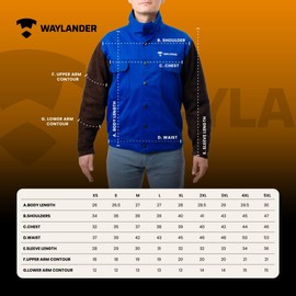 Waylander DVALIN Hybrid FR Leather Welding Jacket - Leather Sleeves, Snap Buttons for Maximum Spark & Heat Protection