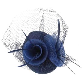 Topkids Accessories Skull Fascinator Hat Fascinator Hat Wedding Hat Cocktail Hat Party Hat Royal Ascot Hat on Pair Clips for Women Girls Ladies, navy