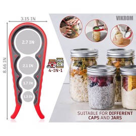 Can Gripper Opener Rubber Tools for Seniors - Rubber Jar Opener Gripper Pad and 2 Openers for Seniors with Weak Hands, Ergonomic Handle, Easy to Use & Clean, Fits Up to 2.7 Inch Caps