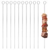 10 Pcs Kebab Skewers 30cm Metal Stainless Steel Barbecue Skewers