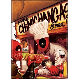 Ata-Boy Deadpool Chimichanga Stand Mag Magnet - 2.5" x 3.5" Magnet for Refrigerators, Whiteboards & Locker Decorations…